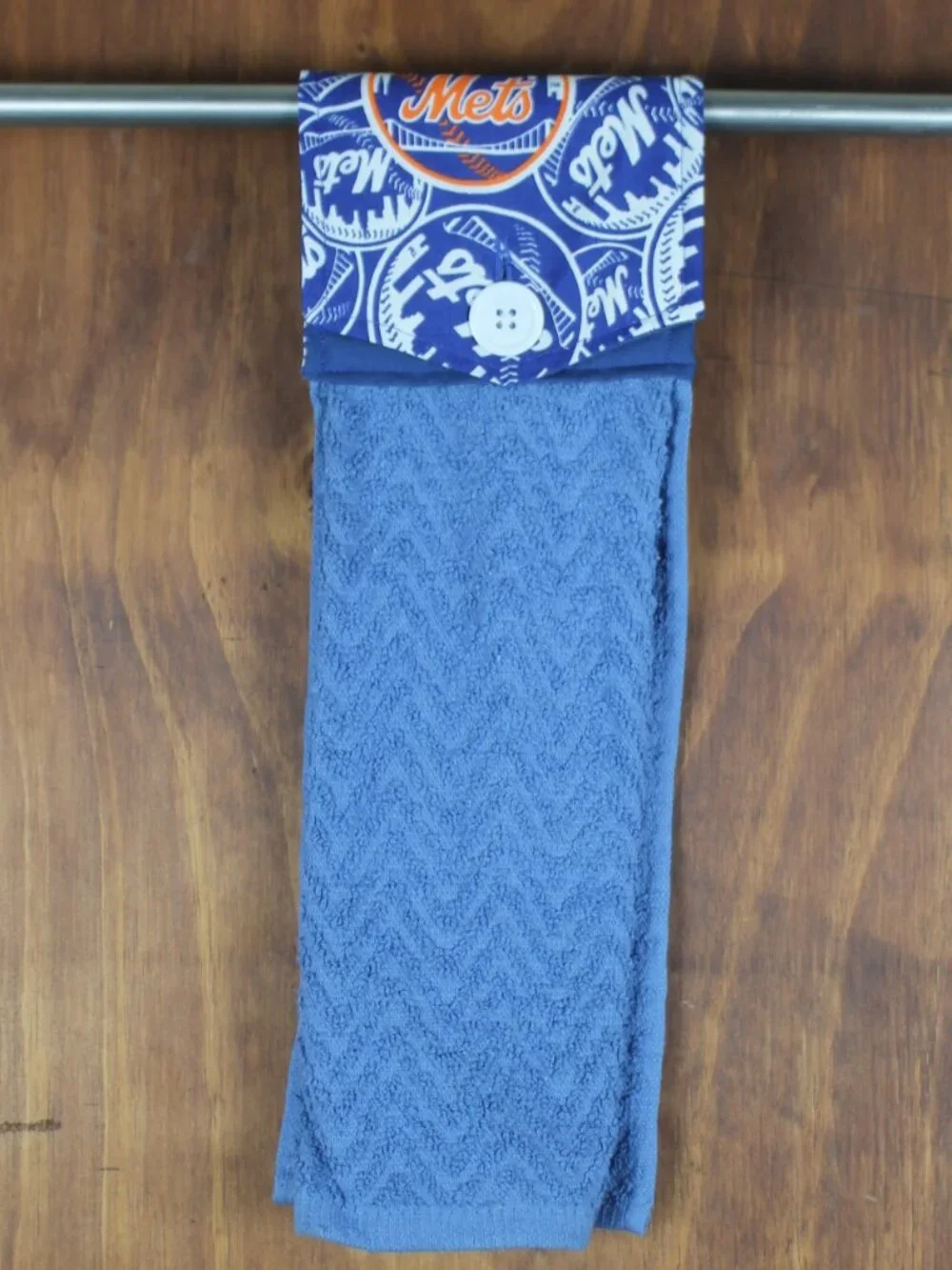 New York Mets Blue Collage Print Handmade Hanging Hand Kitchen Towel Cotton NEW